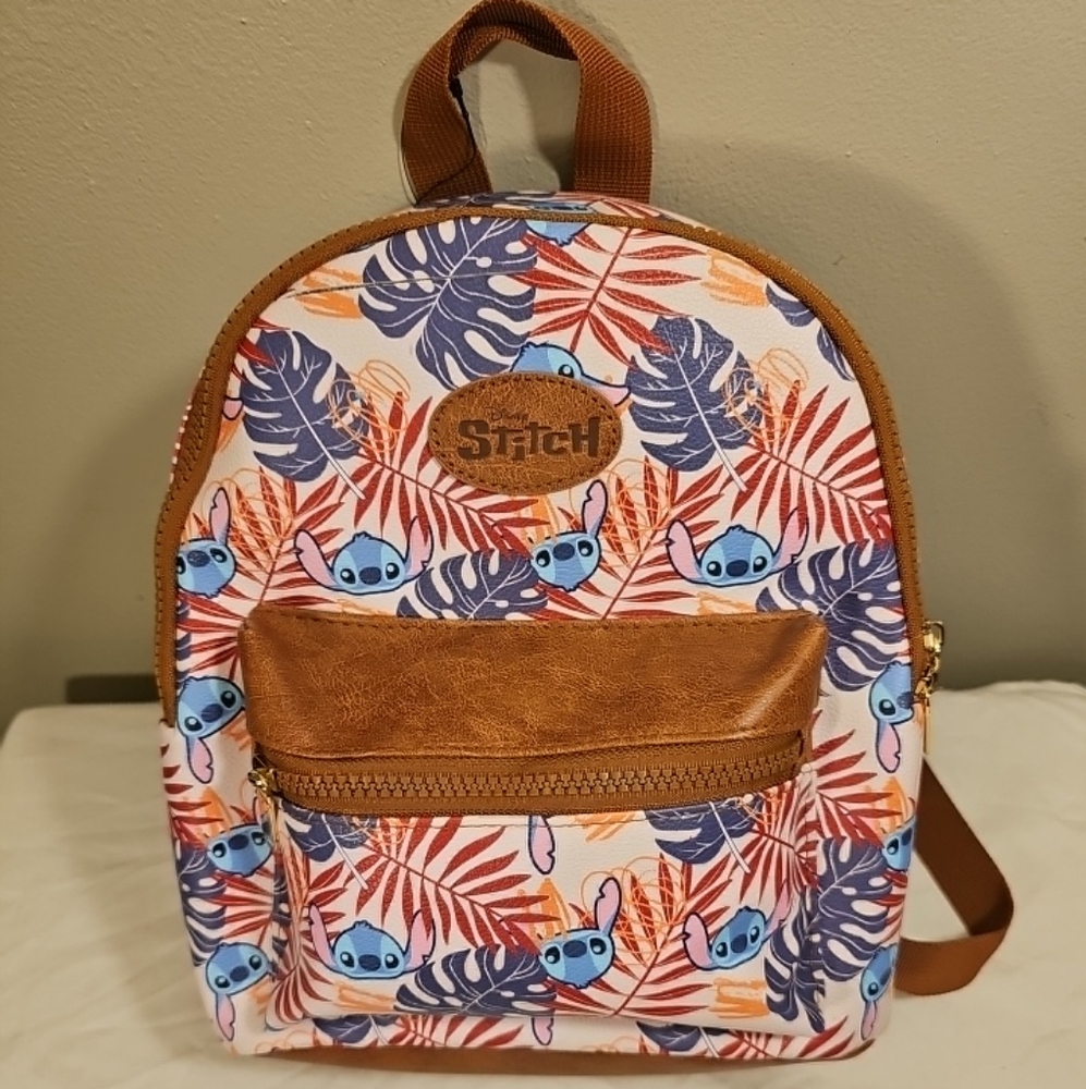 Disney Stitch Tropical Mini Backpack NWT Hawaiian Pink airplane travel Bioworld